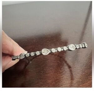 NWT freida rothman sterling silver black rhodium plated slip on bangle bracelet